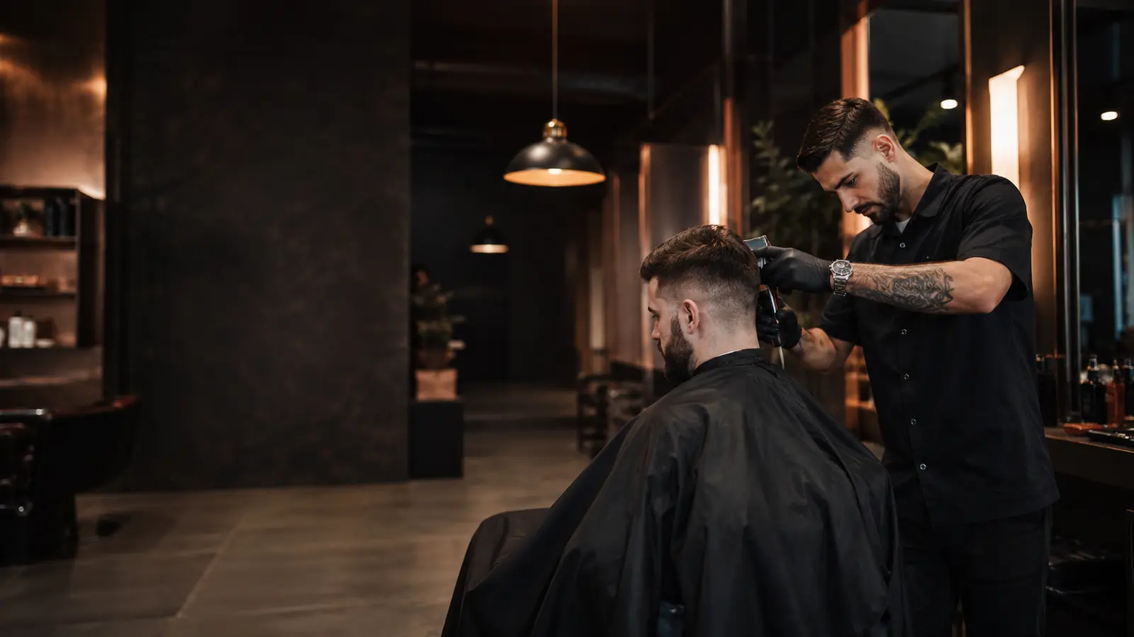 Premium barber chair inside a modern barbershop